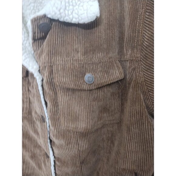 VTG Y2K Reserve Fairfax Crop Sherpa-Lined Corduroy Cotton Blend Jacket 2X Indie - Picture 3 of 6